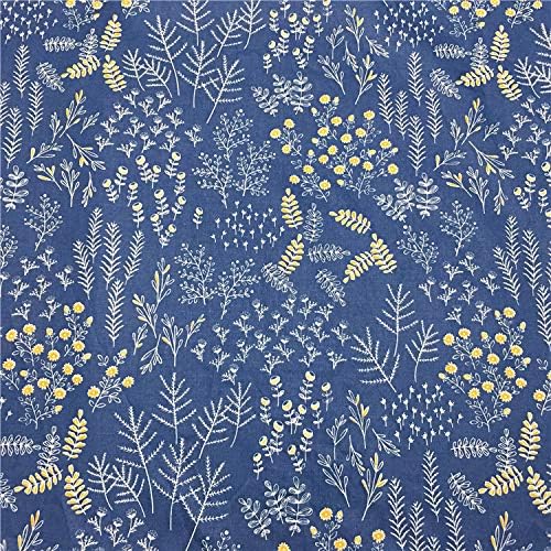 TAOSON 100% Cotton 300 Thread Count Body Pillow Cover Pillowcase Pillow Protector Cushion Cover with Zippers Only Cover No Insert (014 Dark Blue Flower Leaves,21"x54") Fits 20 x 54
