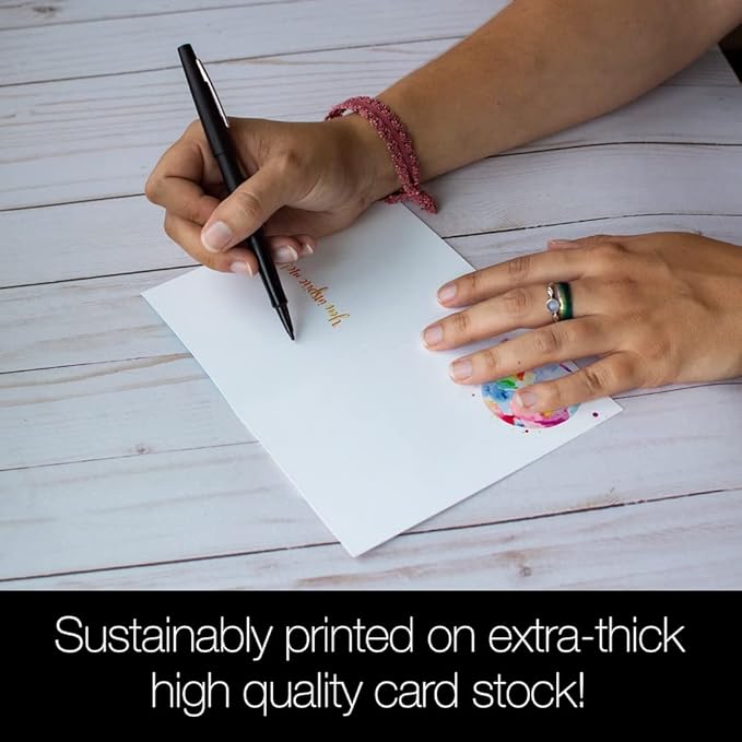 Tree-Free Greetings - All Occasion Cards - Artful Designs - 12 Cards + White Envelopes - Made in USA - 100% Recycled Paper - 4"x6" - Change the World (FS60009)