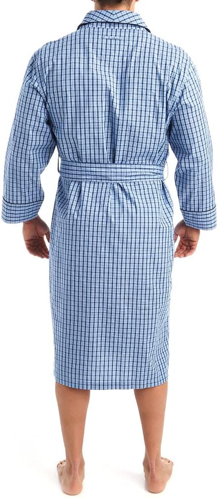 Nautica mens Long Sleeve Lightweight Cotton Woven Robe