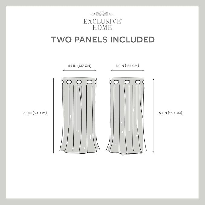 Exclusive Home Loha Linen Grommet Top Curtain Panel Pair, 54"x63", Natural