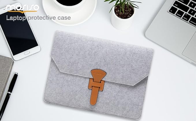 MOSISO Laptop Case 13 inch, Laptop Sleeve Compatible with MacBook Neo/Air 13.6/Pro 13/Pro 14, HP Dell ASUS Lenovo, Felt Flapover Slim Carrying Case Bag with Pockets, Gray