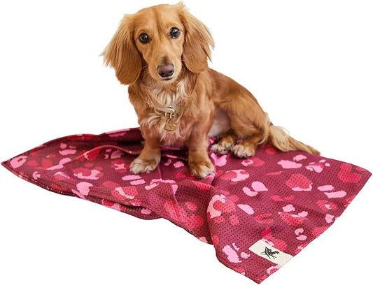 Dock & Bay Pet Towel - Super Absorbent & Quick Drying Dog Towels with Bag - 100% Recycled - Pink Paws, Large (120x70cm, 47x27)