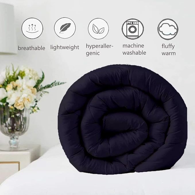 Hypoallergenic 1000-TC Pinch Pleated Down Alternative Comforter Twin Size 68 x 86 Inches 1pc Comforter & 2 pcs Pillow Covers, 700 GSM & All Side Corner Tabs 100% Egyptian Cotton
