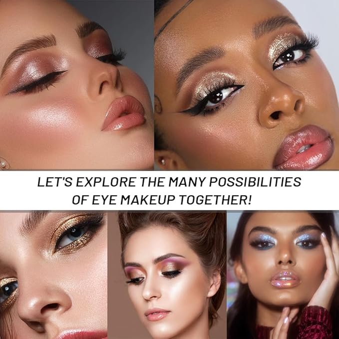 Sliver White Single Shimmer Glittle Eye shadow Palette Makeup, Single Shimmer Eyeshadow for Older Women, High Pigment Natural Sombras Crema Para Ojos, Talc, Paraben & Cruelty Free (03#Sliver White)