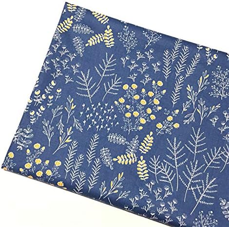 TAOSON 100% Cotton 300 Thread Count Body Pillow Cover Pillowcase Pillow Protector Cushion Cover with Zippers Only Cover No Insert (014 Dark Blue Flower Leaves,21"x54") Fits 20 x 54