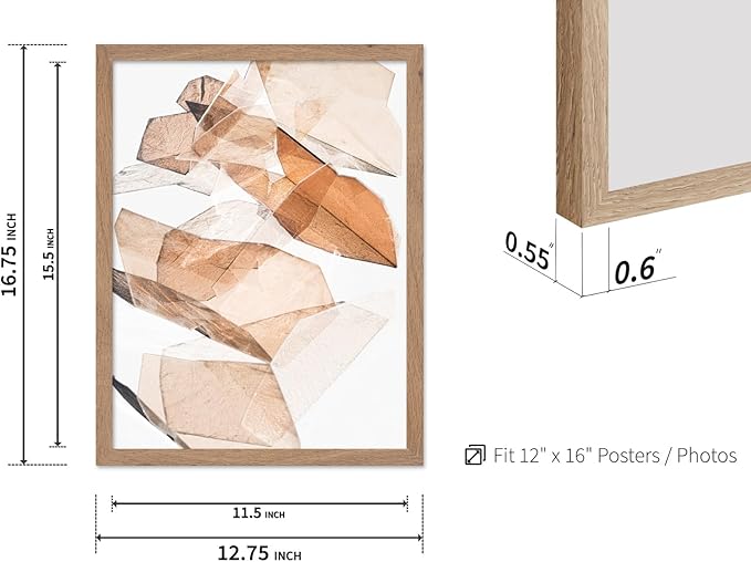 Monem Art Earthy Origami Paper Photography Print - Neutral Abstract Shapes Art Poster - Wall Decor for Living Room, Bedroom or Office - 12x16 Beige Framed Wall Art by Renee Stramel