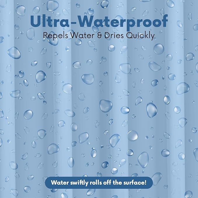 No Smell Shower Curtain Liner 72x72 Light Blue - PEVA Plastic Shower Curtain for Bathroom, PVC-Free Waterproof Blue Shower Liner with Metal Grommets and Magnet-Weighted Bottom Hem - Washable Liner