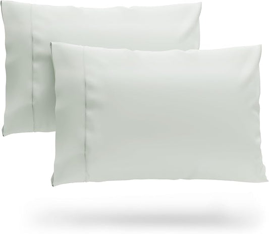 Cosy House Collection 100% Rayon Derived from Bamboo Pillowcase Set | Cooling, Breathable, Silky Soft 2-Piece Envelope Closure Pillow Case Cover Set (King, Silver)