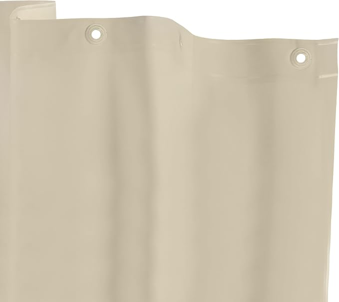 Kenney KN61436 Lightweight 3 Gauge Waterproof PEVA Shower Curtain Liner with Durable Eyelet Hang Holes and Weighted Magnetic Hem for Bathroom, 70" W x 72" H, Taupe, 1-Pack