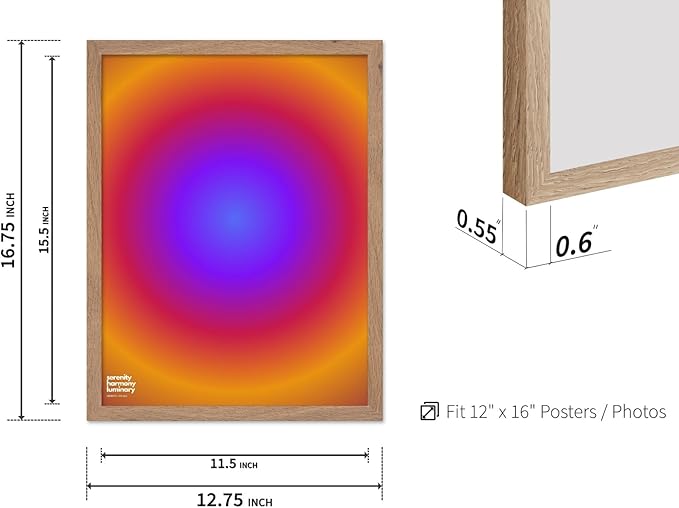 Monem Art Radiant Infinity Circle Gradient Print - Modern Abstract Color Field Poster - Wall Decor for Living Room, Bedroom or Office - 12x16 Beige Framed Wall Art by Rs Lab Studio