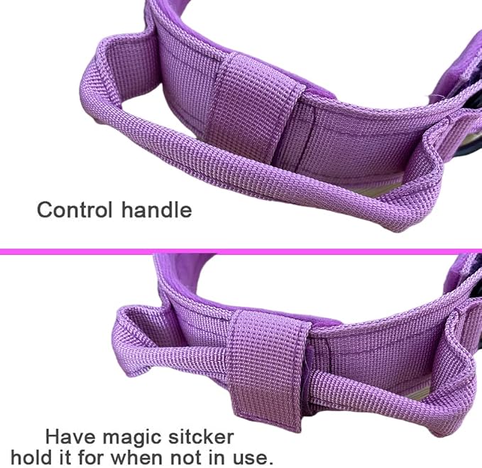 Tactical Dog Collar Adjustable Military Nylon Dog Collar with Control Handle and Heavy Duty Metal Buckle for Medium and Large Dogs (Purple,XXL)