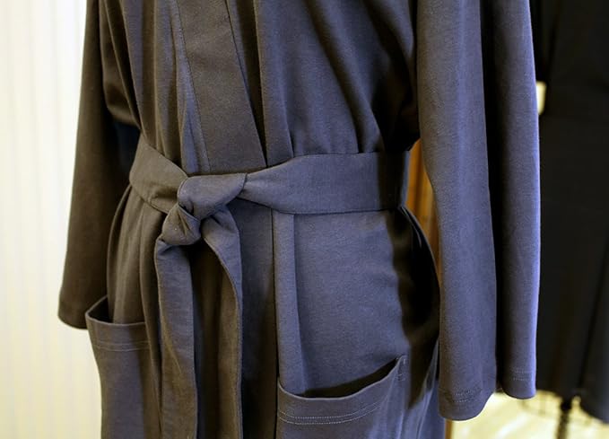 Women's Bathrobe Spa Robe, 100% Organic Cotton, Lightweight Super Soft Travel & Eco-Friendly (6 Colors)