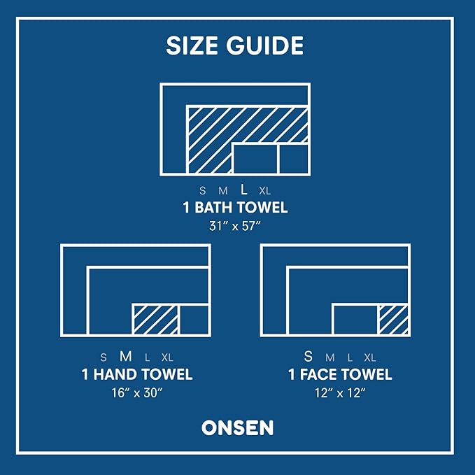 ONSEN Supima® Waffle Bath Towel Set, Quick Dry Lint Free 100% USA Cotton, Bath Hand and Face Towel Bundle, 3 Piece (Oatmeal, Bath Towel Set)