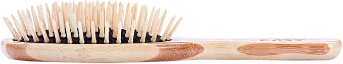 BASS Brushes THE Green PET Oval Brush, Bamboo-Stiped Finish, Small