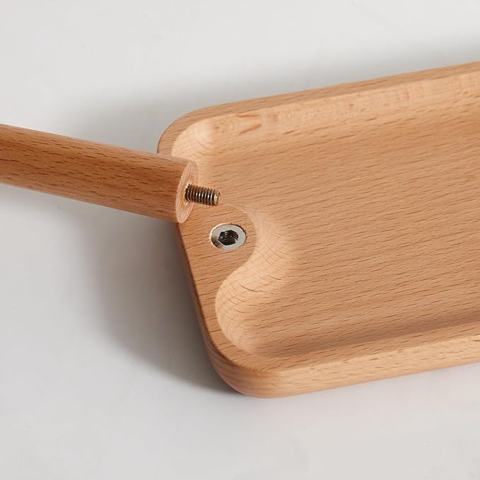 Solid Beech Wood Key Tray and Bowl for Entryway Table - Smooth Polished Branch-Shaped Organizer With Hooks for Keys, Wallet, Jewelry, Glasses (Beech, Rectangle)