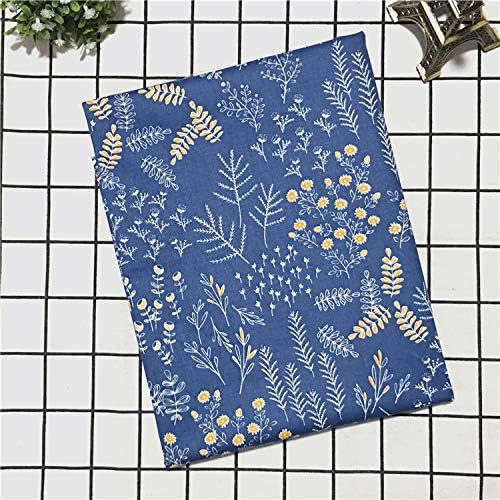 TAOSON 100% Cotton 300 Thread Count Body Pillow Cover Pillowcase Pillow Protector Cushion Cover with Zippers Only Cover No Insert (014 Dark Blue Flower Leaves,21"x54") Fits 20 x 54