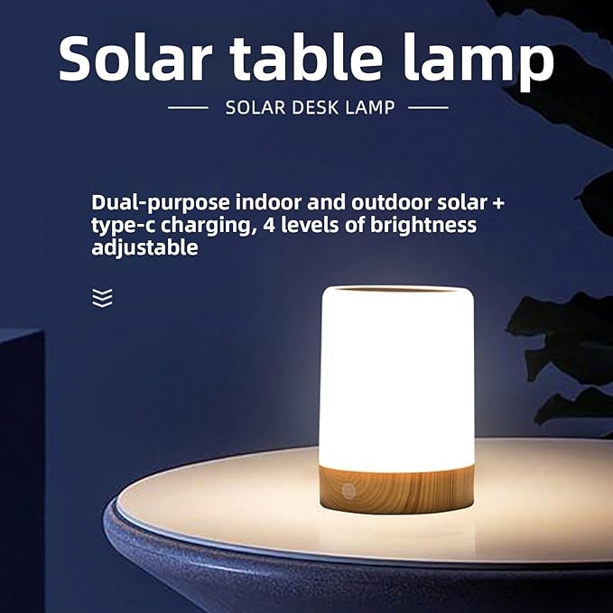 Solar Night Light Efficient Monocrystalline Silicon Panel Table Lamp for Home Garden Patio, Long Lasting Battery Life, Easy Installation, 8-12 Hours Illumination for Outdoor Decor