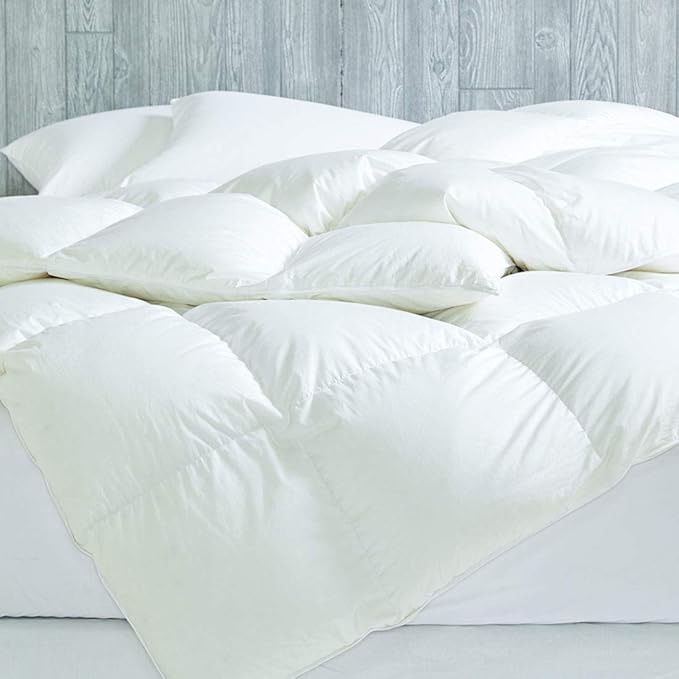 Cuddledown Dreamstead Blend Comforter | Soft, Lofty, Cloudlike | 50% Down, 50% Down Alternative Blend | 100% Cotton Shell, Percale Weave | Duvet Insert | Hypoallergenic | Handcrafted | RDS & Oeko-TEX