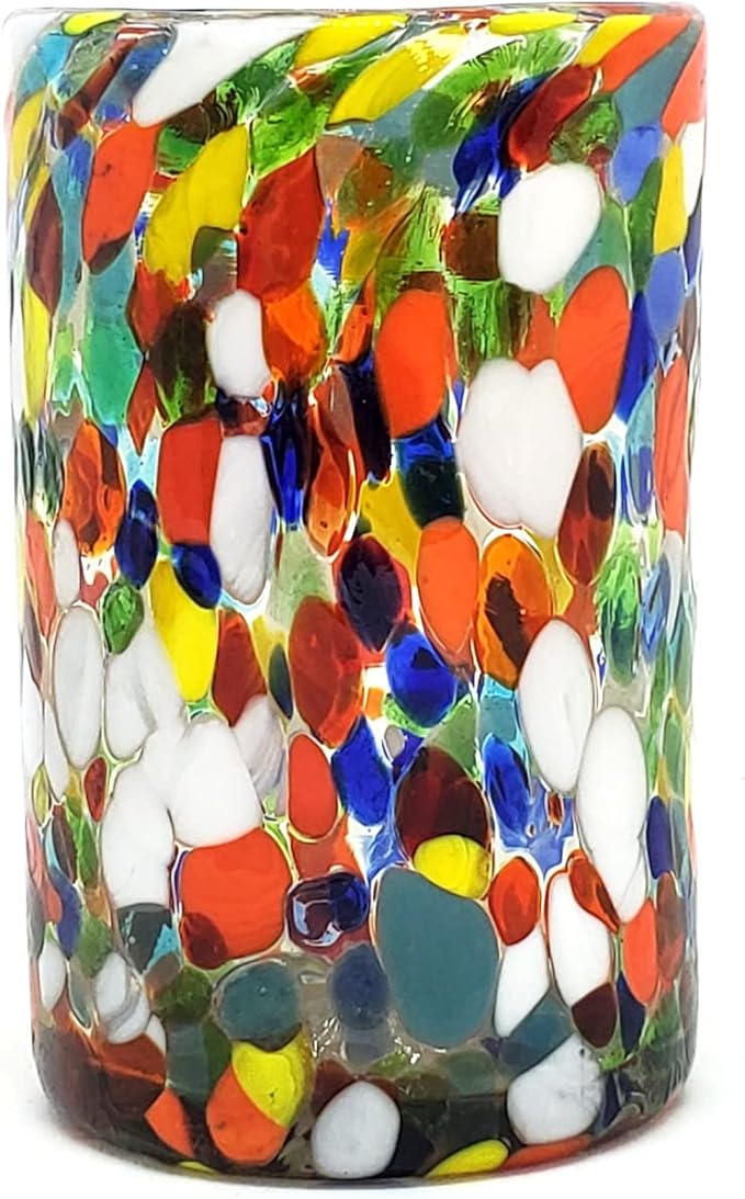 Confetti Carnival 14 oz Drinking Glasses (set of 6), Recycled Glass, Lead-free, Toxin-Free (Drinking)