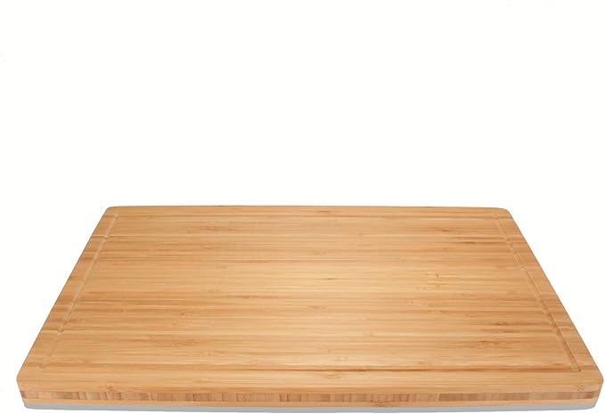 BambooMN Heavy Duty Premium Bamboo Cutting Board - 17.25"x11.75"x0.75" - Grooved/Flat - 10 Pieces