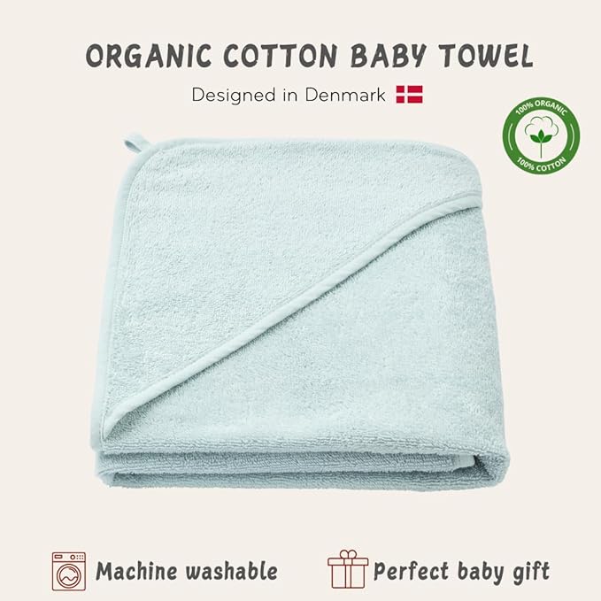 Hooded Baby Towels – 100% Organic Cotton Baby Bath Towels – Baby Boy Newborn Essentials - Super-Soft and Absorbent.(Baby Blue)
