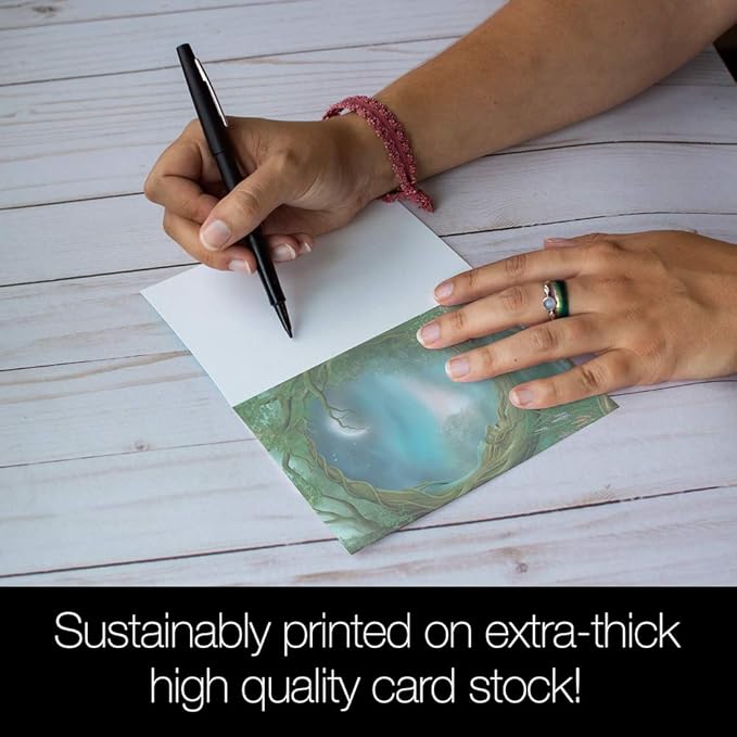 Tree-Free Greetings - All Occasion Cards - Artful Designs - 12 Greeting Cards + White Envelopes - Made in USA - 100% Recycled Paper - 4 x 6 - Day and Night (FS66495)