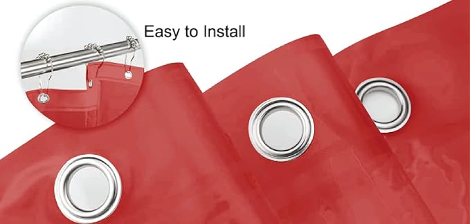 Home Expressions 6 Gauge PEVA Liner Magnetic Shower Curtain Liner 70"x72" (Red)