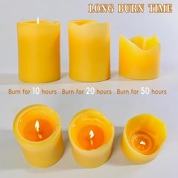 4 Packs 3" x 4" Natural Beeswax Pillar Candles,240 Hours Long Burning Emergency Candles 100% Pure Beeswax Candle,Blessed Bees Wax Candles for Home Room Paryer Parties,Smokeless & Dripless