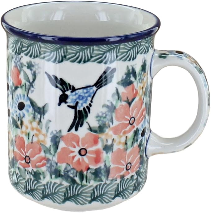 Blue Rose Polish Pottery - Blue Maria Small Coffee Mug - 9 oz - Petite Mug for Tea & Coffee Drinkers
