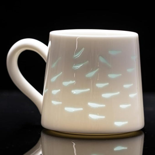 Unique Ceramic Coffee Mug 10.6oz – Premium Handmade Porcelain Coffee Cup with Ergonomic Handle, Microwave Safe Aesthetic Mug Gift for Coffee & Tea Lovers