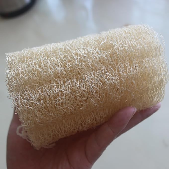 5" Natural Loofah Sponge Organic Bath Exfoliating Body Scrubber Economical Organic Luffa for Women and Men in Shower (2 Pack)