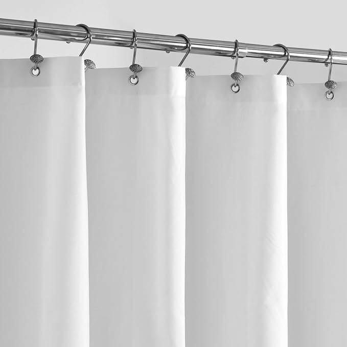 ALYVIA SPRING Long Fabric Shower Curtain Liner Waterproof - 72" x 78", Soft & Lightweight Long Shower Curtain with Magnets, Machine Washable - 72x78, White
