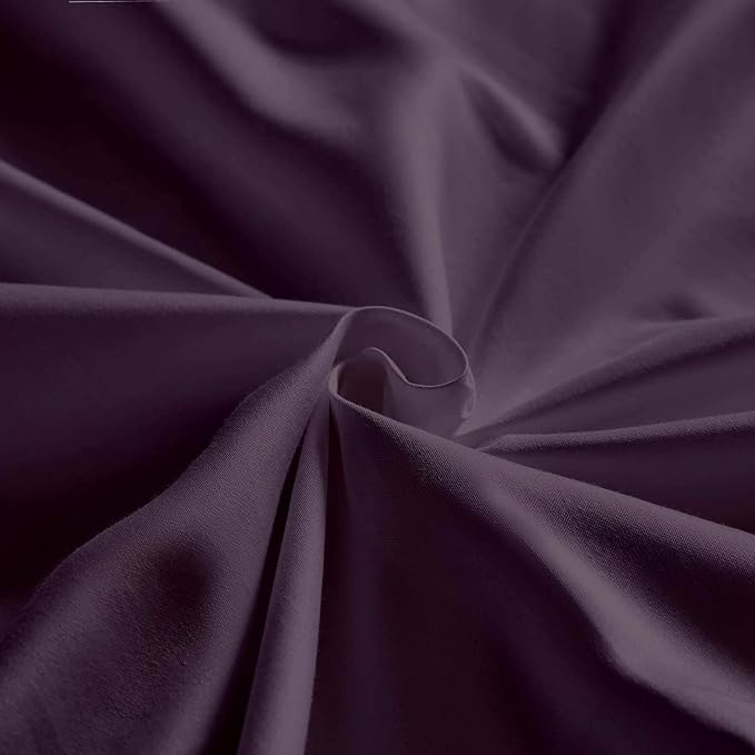 100% Real Certified Organic Cotton Bedsheet Set, Twin Size 6 Piece 800-Thread-Count Sheet Set, [1 Fitted + 1 Flat + 4 Pillowcases], Extra 30" Deep Pocket - Plum