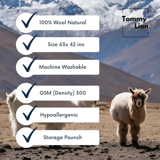 Tommy Lion - Cozy Alpaca & Merino Wool Blanket 80/20, 80x45 in, Soft, Warm, Lightweight, Hypoallergenic & Breathable.Real Alpaca,Ideal for Bed, Sofa, Camping, Travel & Car Survival Kit (Red_Tones)