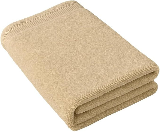 ORGANIC TEXTILES 100% Organic Cotton Bath Towel (Natural), GOTS Certified, Highly Absorbent, Skin Sensitive, Plush Soft and Luxurious, Machine Washable, Premium Design, Durable