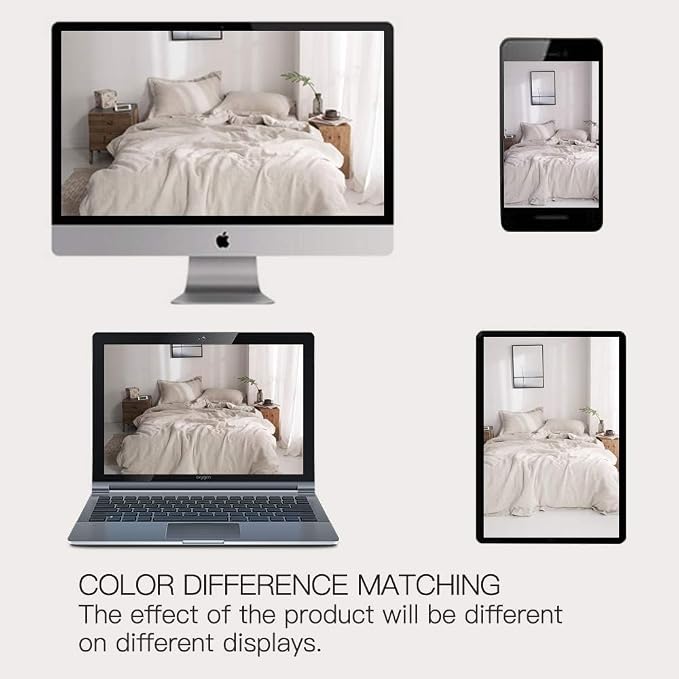 Simple&Opulence 100% Washed Linen Duvet Cover with Embroidered, 3 Pieces Soft Farmhouse Comforter Set with Button Closure,1 Duvet Cover and 2 Pillowshams (California King,Natural Linen)