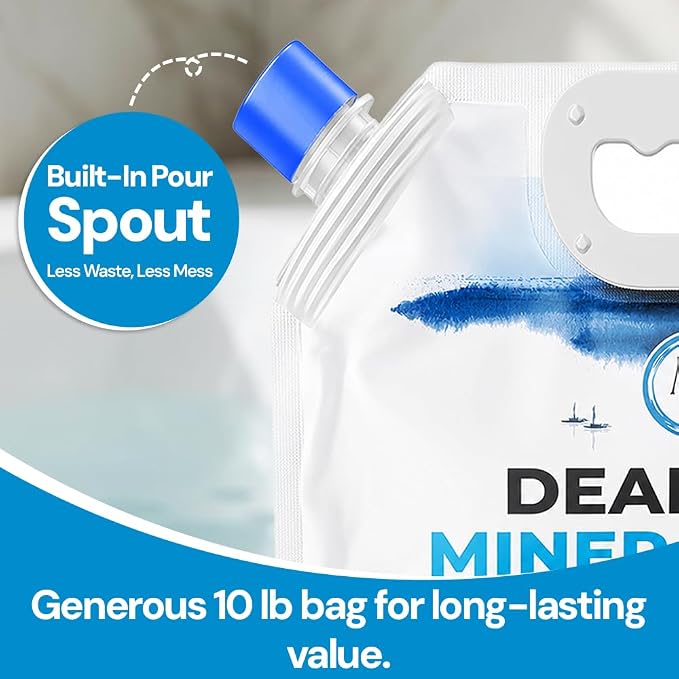 Dead Sea Bath Salt for Bath & Foot Soak, Unscented Fine Grain, 10 lb