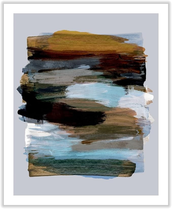 Monem Art Abstract Earth Tone Brushstroke Print - Modern Painterly Art Poster - Wall Decor for Living Room, Bedroom or Office - 16x20 ROLLED CANVAS Wall Art by Mareike Bohmer