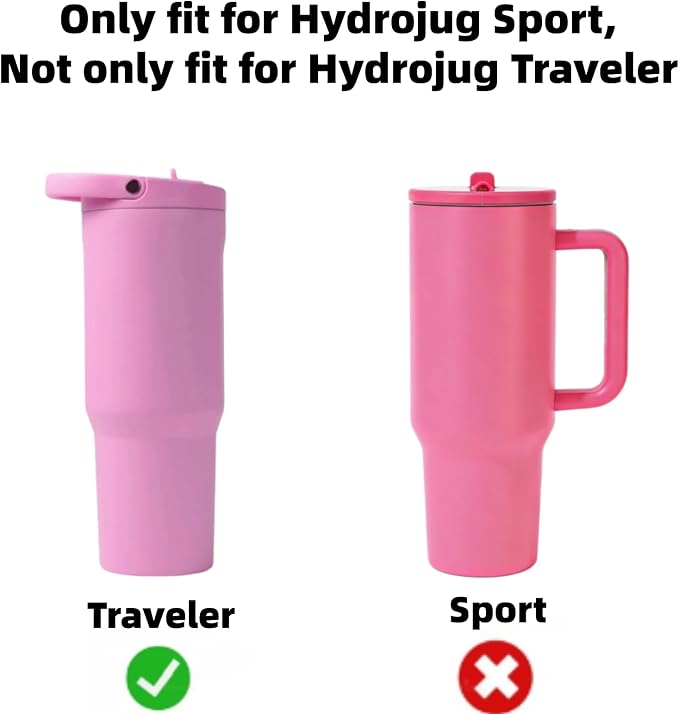 5Pcs Metal Replacement Straw Compatible for HydroJug 20oz 32 oz 40oz, Tritan Clear Drinking Straws Fit for HydroJug Sports and Traveler Stainless Steel Water Bottle Accessories (20oz, Sport)