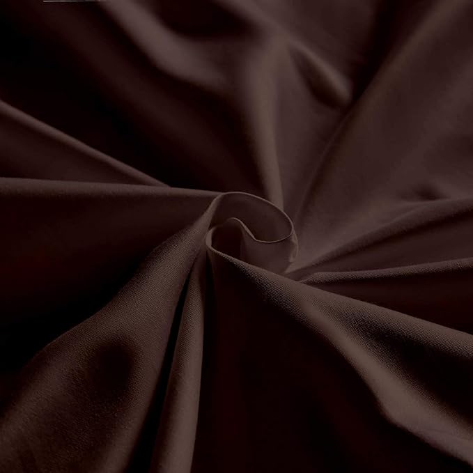100% Real Certified Organic Cotton Bedsheet Set, Full-XL Size 6 Piece 800-Thread-Count Sheet Set, [1 Fitted + 1 Flat + 4 Pillowcases], Extra 30" Deep Pocket - Chocolate