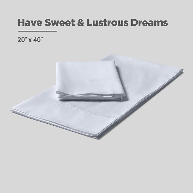 Fabdreams 100% Organic Cotton King Pillow Case Set | California King Size Pillow Case Set | 400 Thread Count | GOTS Certified | Long Staple Cotton | Soft Silky Shiny | 20" x 40" | White