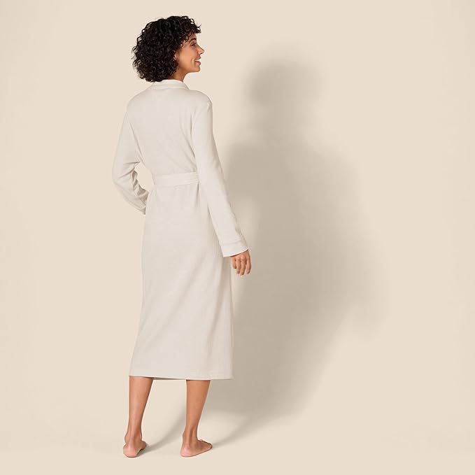 Amazon Essentials Women's Lightweight Waffle Full-Length Bath Robe with Pockets (Available in Plus Size)