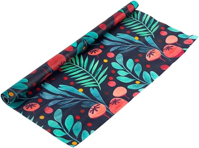 Beeswax food preservation cloth can be reused, cut, organic cotton, environmentally friendly, zero waste plastic preservation film substitute, 30x100cm roll (fruit/flower pattern)