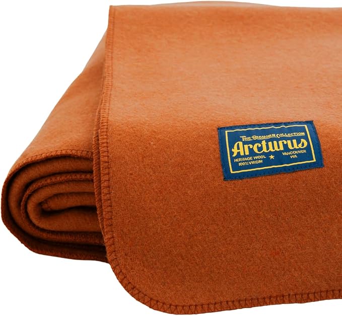 Arcturus Bighorn 100% Virgin Wool Blanket | Heirloom-Quality Wool Bedding for Home & Cabin | Warm, Thick & Durable (Twin Size, Bronze)