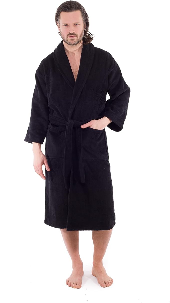 Classic Turkish Towels CTT - Luxury 100% Turkish Cotton Terry Cloth Bath Robe for Women & Men, 400 GSM Soft & Plush Long Robe