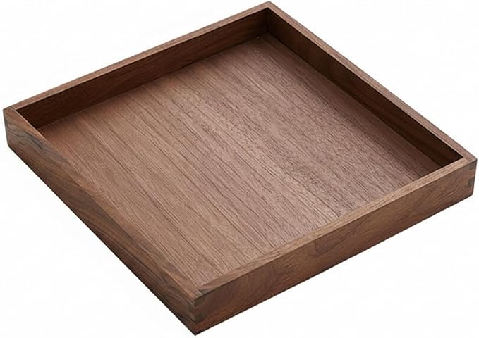 Solid Black Walnut Wood Desk Organizer Tray for Office, Entryway, and Home Storage