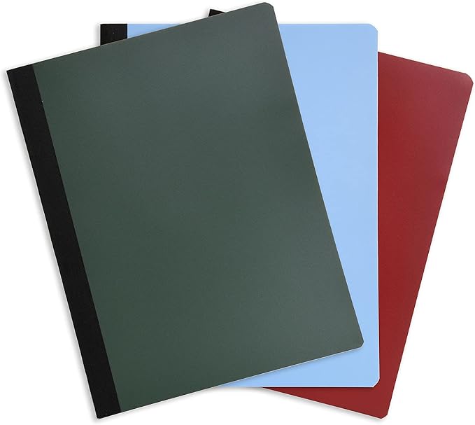 Mintra Office Poly Composition Book (3 Pack, Poly Comp - Ice, Chili, Olive)