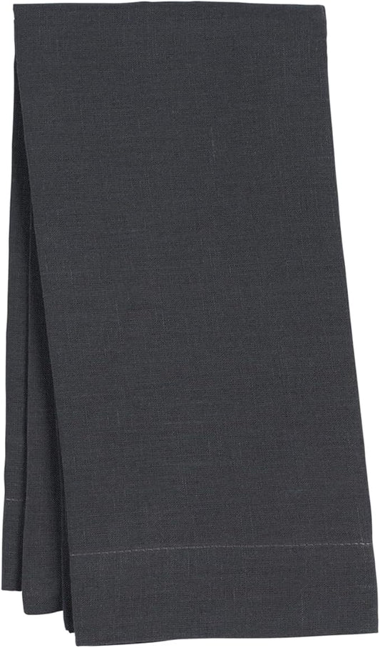 Huddleson Slate Charcoal Grey Linen Napkin 20x20 (Set of Four) Luxury Italian Linen Napkin Sewn in US
