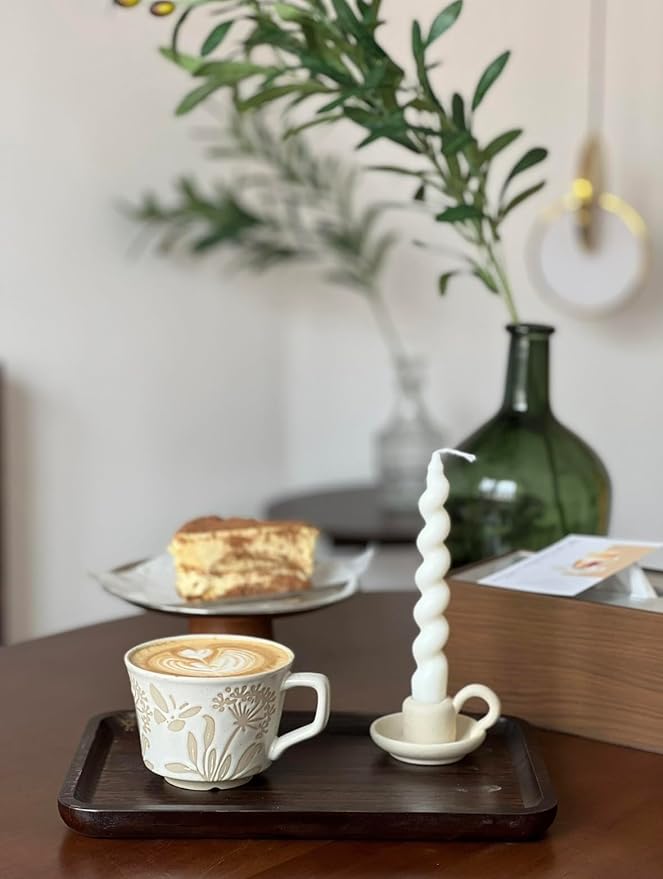 Handmade Ceramic Vintage Coffee Cup, 12oz Porcelain Mug 1 pc, Novelty Coffee Mugs Stoneware, Dishwasher & Microwave Safe, Cup for Coffee, Tea, Hot Chocolate, Housewarming Gifts for Women Men