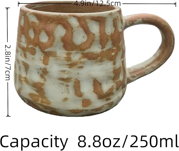 Coffee Cup Set with Saucer and Spoon, Vintage Design Handmade Lead-Free Ceramic Artistic Latte Cappuccino Barista Espresso Tea Cup with Saucer, Coffee Cup, Tea Cup, Milk Tea Cup